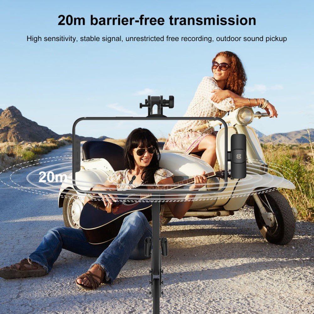 PULUZ Wireless Lavalier Noise Reduction Reverb Microphone for 8 - Pin Device, Support Phone Charging, 8 Pin Wireless Microphone - laboratorydeal