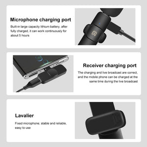 PULUZ Wireless Lavalier Noise Reduction Reverb Microphone for Type - C / USB - C Device, Support Phone Charging, Type - C Wireless Microphone - laboratorydeal