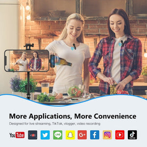 PULUZ Wireless Lavalier Noise Reduction Reverb Microphones for iPhone / iPad, 8 - Pin Receiver Dual Microphones, 8 - Pin Receiver and Dual Microphones - laboratorydeal