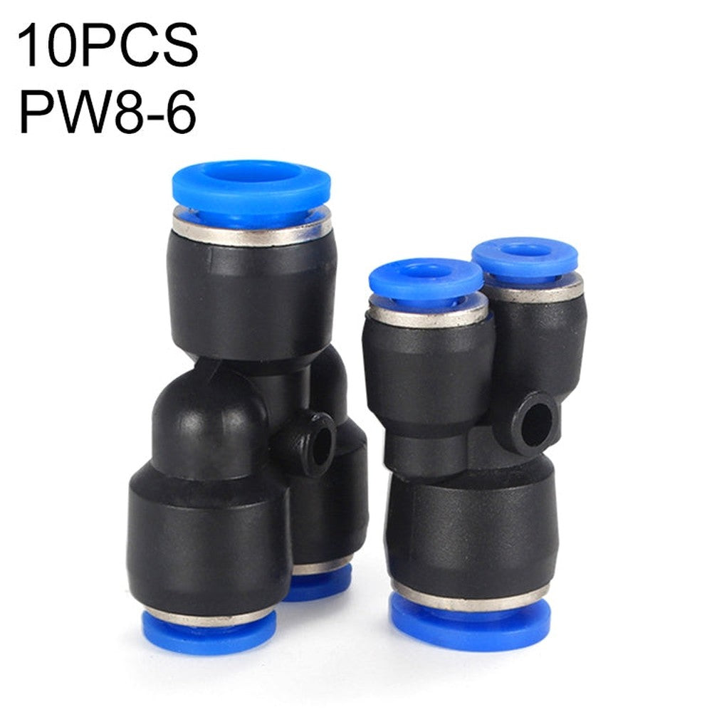 PW16-12 LAIZE 2pcs Plastic Y-type Tee Reducing Pneumatic Quick Fitting Connector, PW6-4, PW8-4, PW8-6, PW10-6, PW10-8, PW12-8, PW12-10, PW16-12 (2pcs)