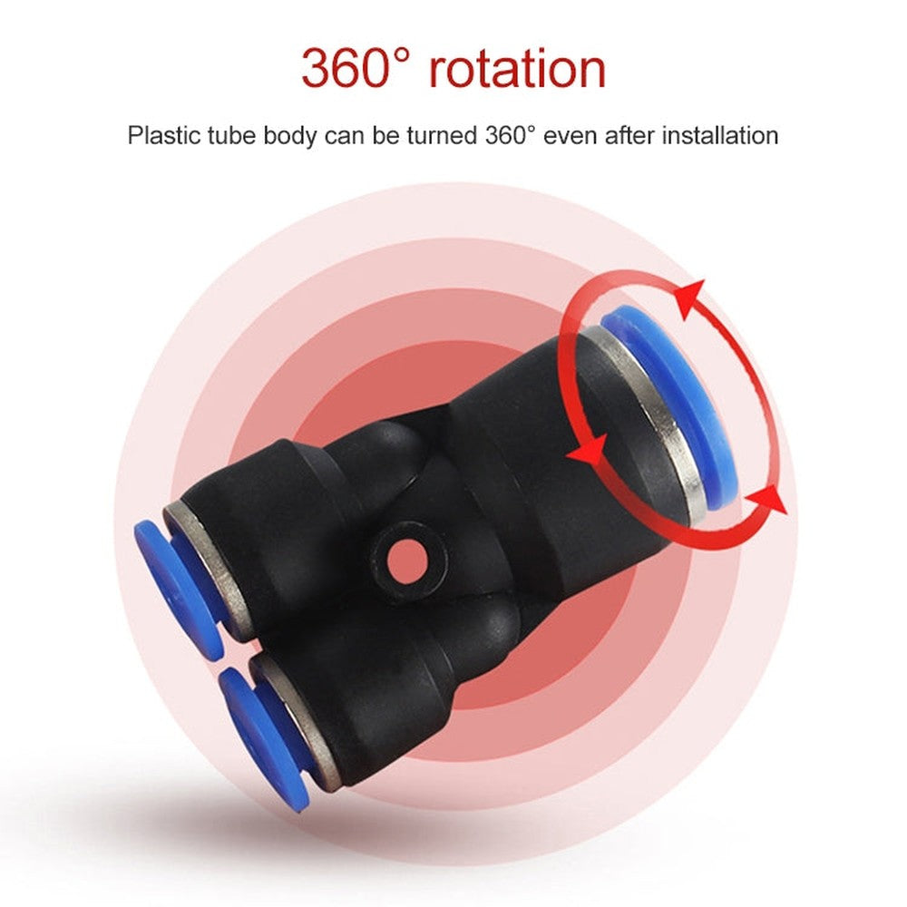 PW16-12 LAIZE 2pcs Plastic Y-type Tee Reducing Pneumatic Quick Fitting Connector, PW6-4, PW8-4, PW8-6, PW10-6, PW10-8, PW12-8, PW12-10, PW16-12 (2pcs)