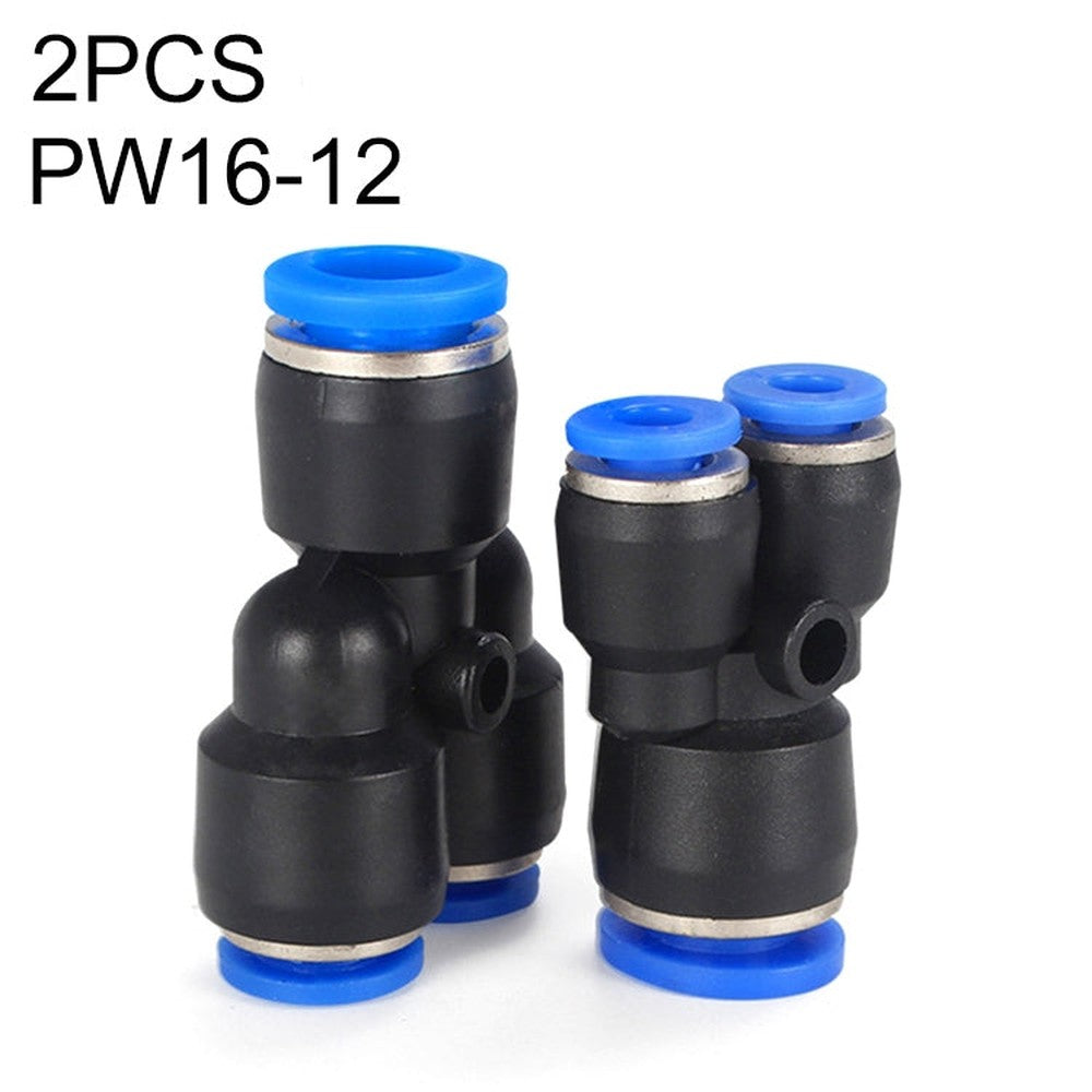 PW16-12 LAIZE 2pcs Plastic Y-type Tee Reducing Pneumatic Quick Fitting Connector, PW6-4, PW8-4, PW8-6, PW10-6, PW10-8, PW12-8, PW12-10, PW16-12 (2pcs)