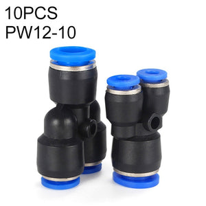 PW16-12 LAIZE 2pcs Plastic Y-type Tee Reducing Pneumatic Quick Fitting Connector, PW6-4, PW8-4, PW8-6, PW10-6, PW10-8, PW12-8, PW12-10, PW16-12 (2pcs)