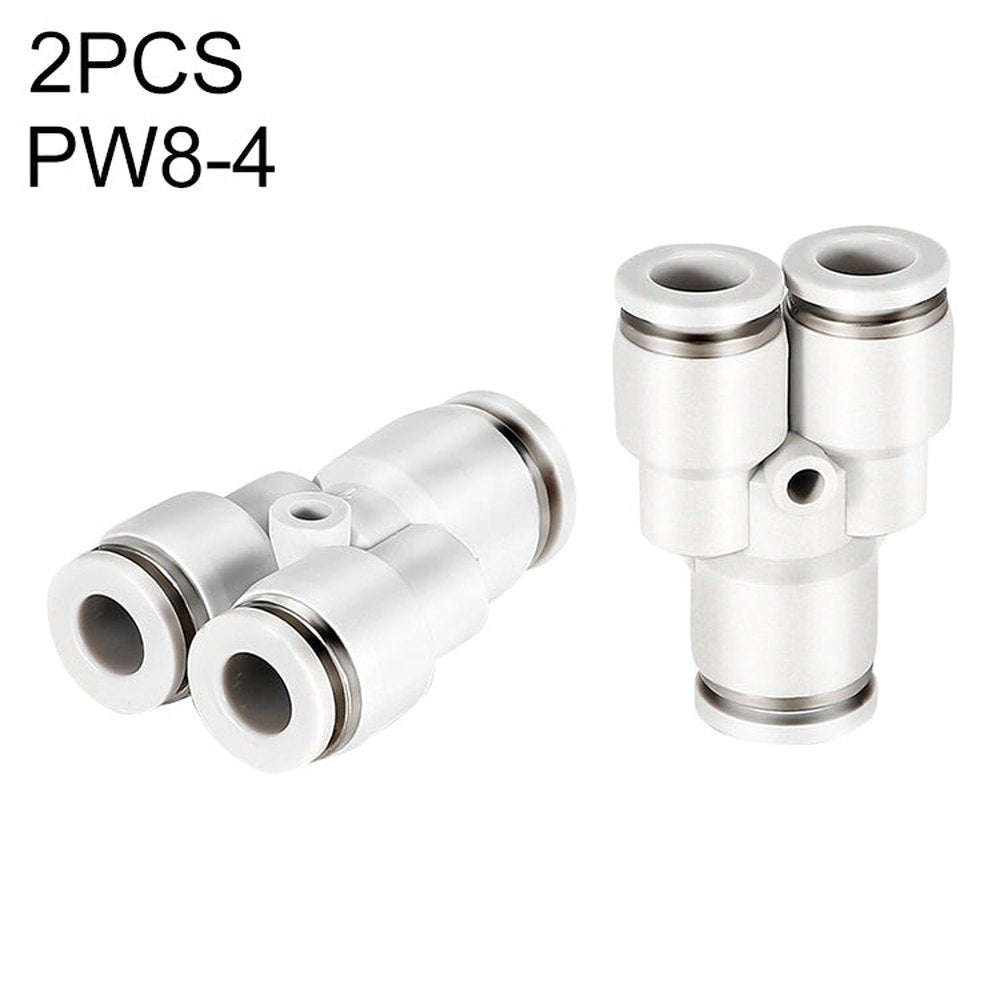 PW6-4 LAIZE 2pcsPW Y-type Tee Reducing Pneumatic Quick Fitting Connector, PW6-4 (2pcs), PW8-4 (2pcs), PW8-6 (2pcs), PW10-6 (1pc), PW10-8 (2pcs), PW12-8 (1pc), PW12-10 (1pc), PW16-12 (1pc)