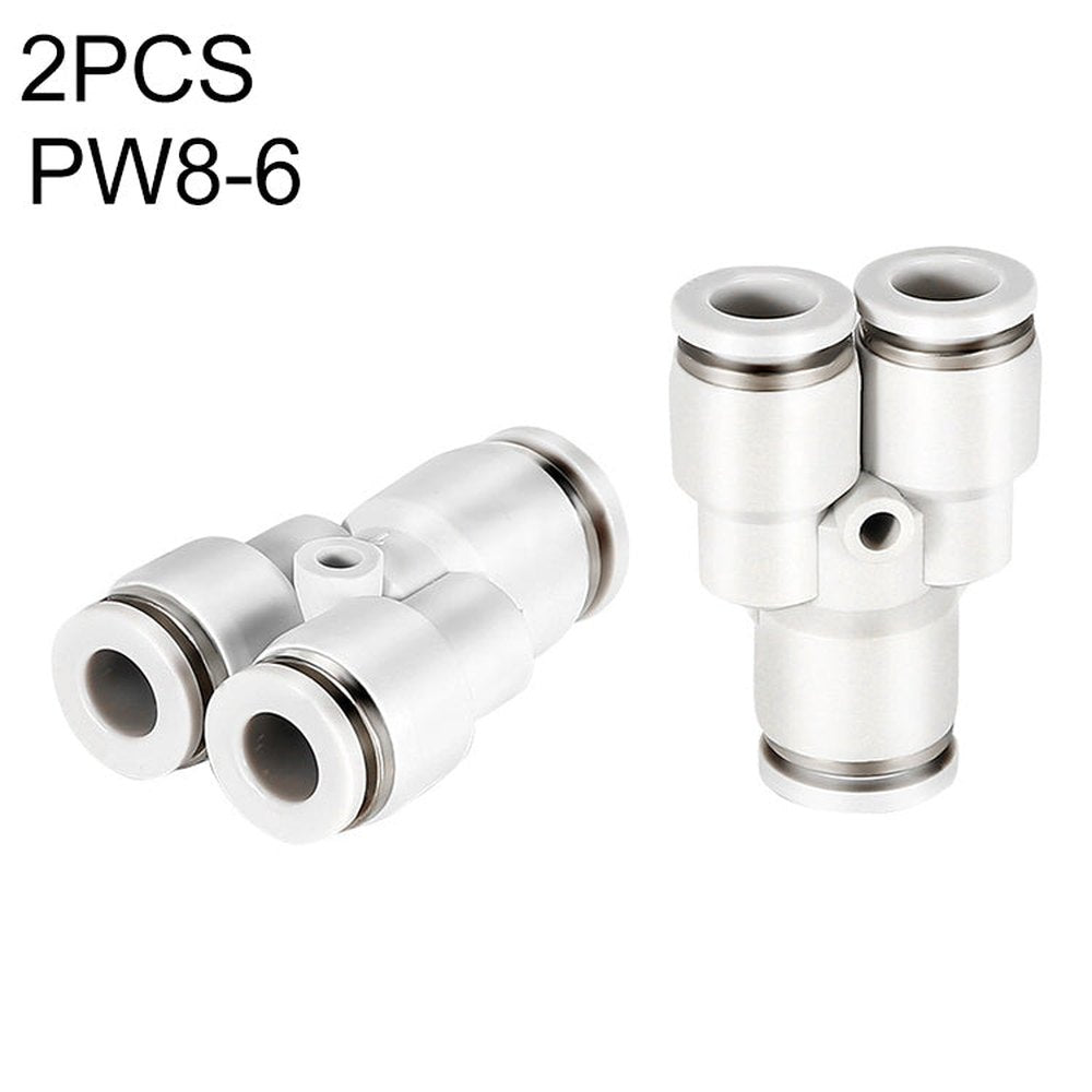 PW6-4 LAIZE 2pcsPW Y-type Tee Reducing Pneumatic Quick Fitting Connector, PW6-4 (2pcs), PW8-4 (2pcs), PW8-6 (2pcs), PW10-6 (1pc), PW10-8 (2pcs), PW12-8 (1pc), PW12-10 (1pc), PW16-12 (1pc)