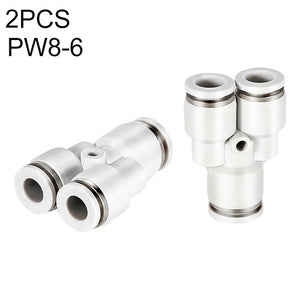 PW6-4 LAIZE 2pcsPW Y-type Tee Reducing Pneumatic Quick Fitting Connector, PW6-4 (2pcs), PW8-4 (2pcs), PW8-6 (2pcs), PW10-6 (1pc), PW10-8 (2pcs), PW12-8 (1pc), PW12-10 (1pc), PW16-12 (1pc)