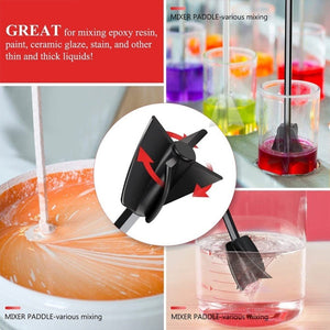 Paint and Resin Epoxy Mixer Paddle Attachment for Drill, Black, White, Red - laboratorydeal