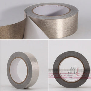 Plain Weave Double-sided Conductive Cloth Adhesive Cloth Single Sided Adhesive EMI Shielding Button Repairs, Size: 20m x 5cm, Size: 20m x 5cm
