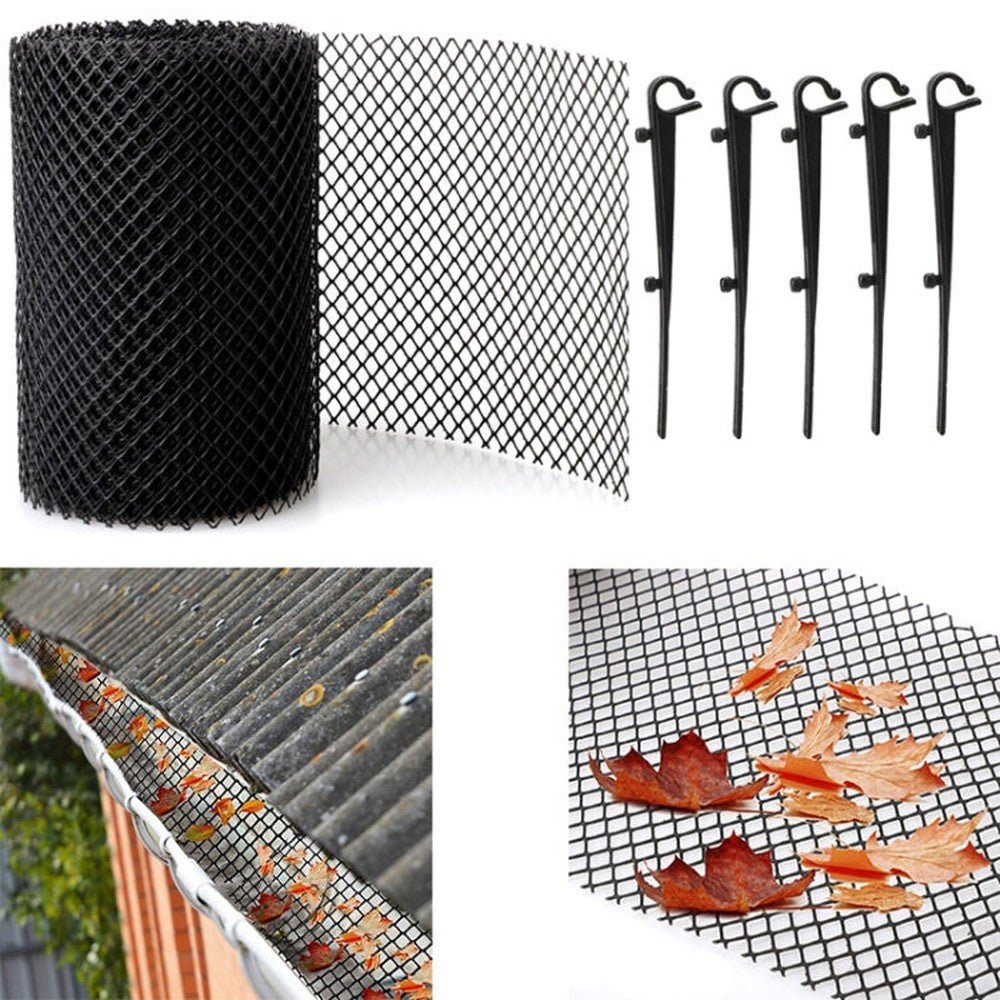 Plastic Gutter Guard Prevent Leaves or Debris From Clogging Downspouts and Drains, 16cm x 6m With 15pcs Nails, 18cm x 8m With 15pcs Nails, 18cm x 8m Without Nails - laboratorydeal