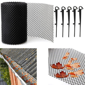 Plastic Gutter Guard Prevent Leaves or Debris From Clogging Downspouts and Drains, 16cm x 6m With 15pcs Nails, 18cm x 8m With 15pcs Nails, 18cm x 8m Without Nails - laboratorydeal