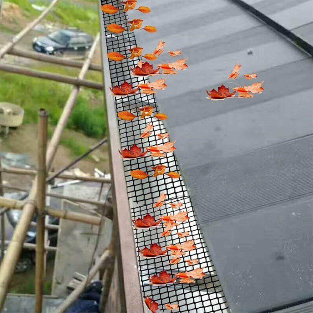 Plastic Gutter Guard Prevent Leaves or Debris From Clogging Downspouts and Drains, 16cm x 6m With 15pcs Nails, 18cm x 8m With 15pcs Nails, 18cm x 8m Without Nails - laboratorydeal