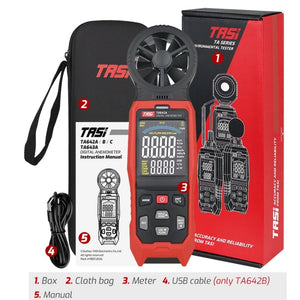 Portable Digital Wind Speed Meter Air Volume Tester, TASI TA642A, TASI TA642B, TASI TA642C