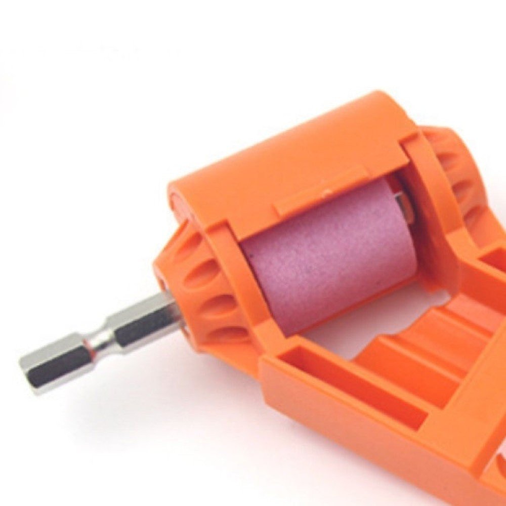 Portable Iron Straight Shank Twist Drill Bit Grinder, With Bucket Orange, With Bucket Blue, Accessories, Grindstone, No Buckle Dark Orange, No Buckle Blue - laboratorydeal