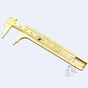 Portable Mini Brass Sliding 100mm Gauge Vernier Bead Jewelry Measuring Caliper, 100mm