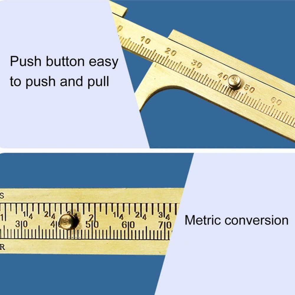 Portable Mini Brass Sliding 80mm Gauge Vernier Bead Jewelry Measuring Caliper, 80mm