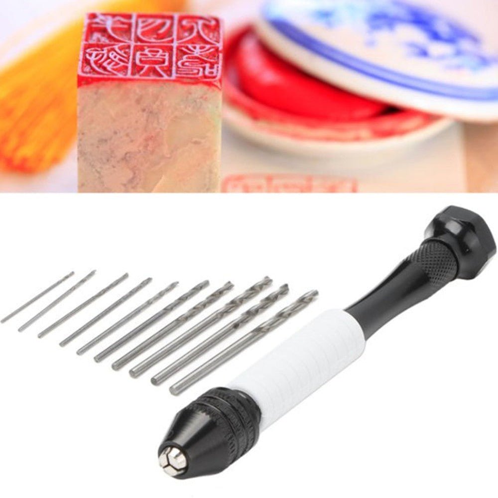 Precision Pin Vise Mini Twist Drill Bits Hand Drill Set, 8009, 8011 - laboratorydeal