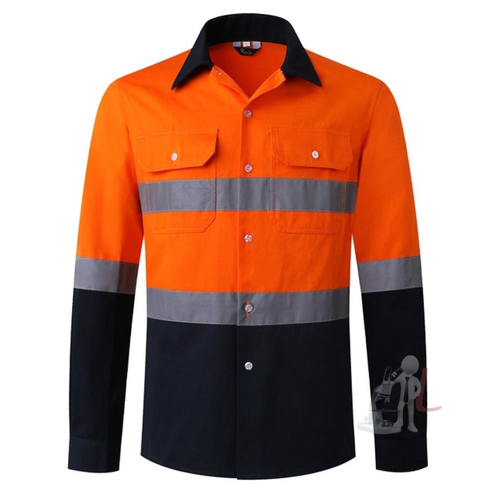 Pure Cotton Long - sleeved Reflective Clothes Overalls Work Clothes, XXL, XXXXL, S, XL - laboratorydeal