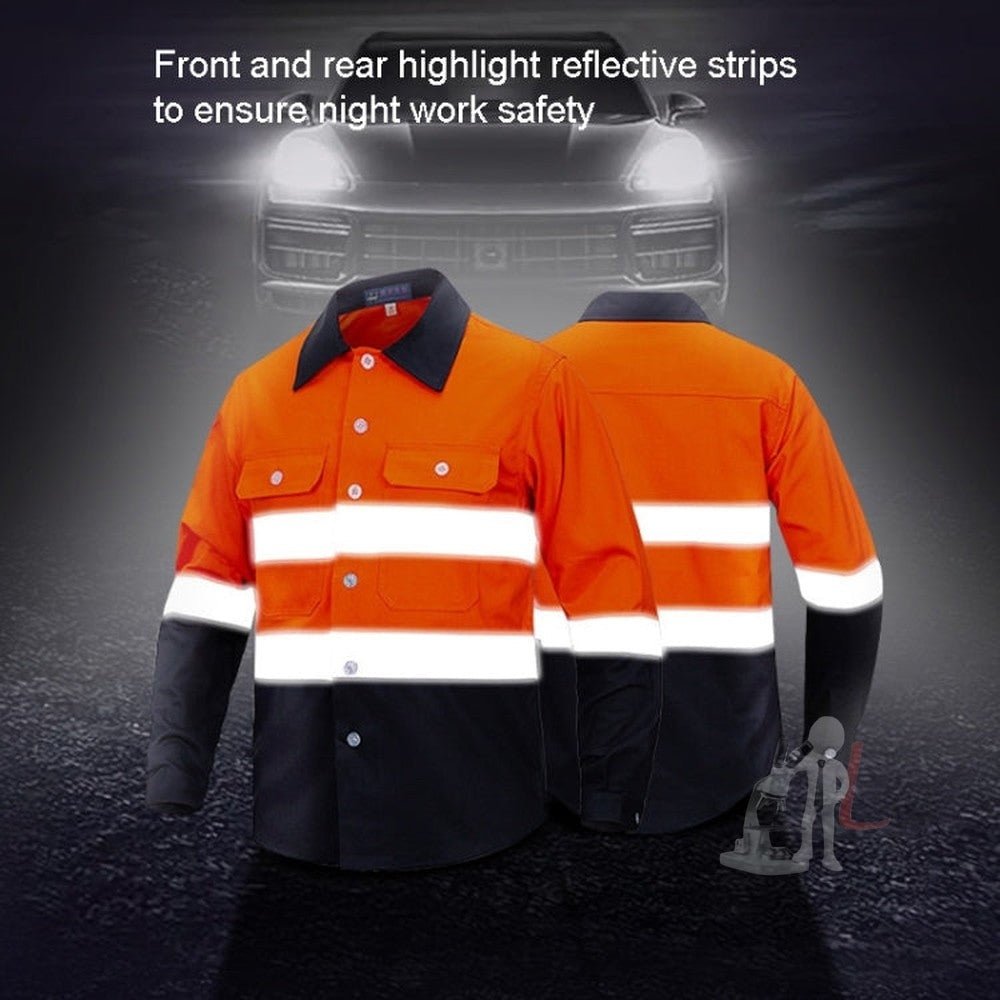 Pure Cotton Long - sleeved Reflective Clothes Overalls Work Clothes, XXL, XXXXL, S, XL - laboratorydeal