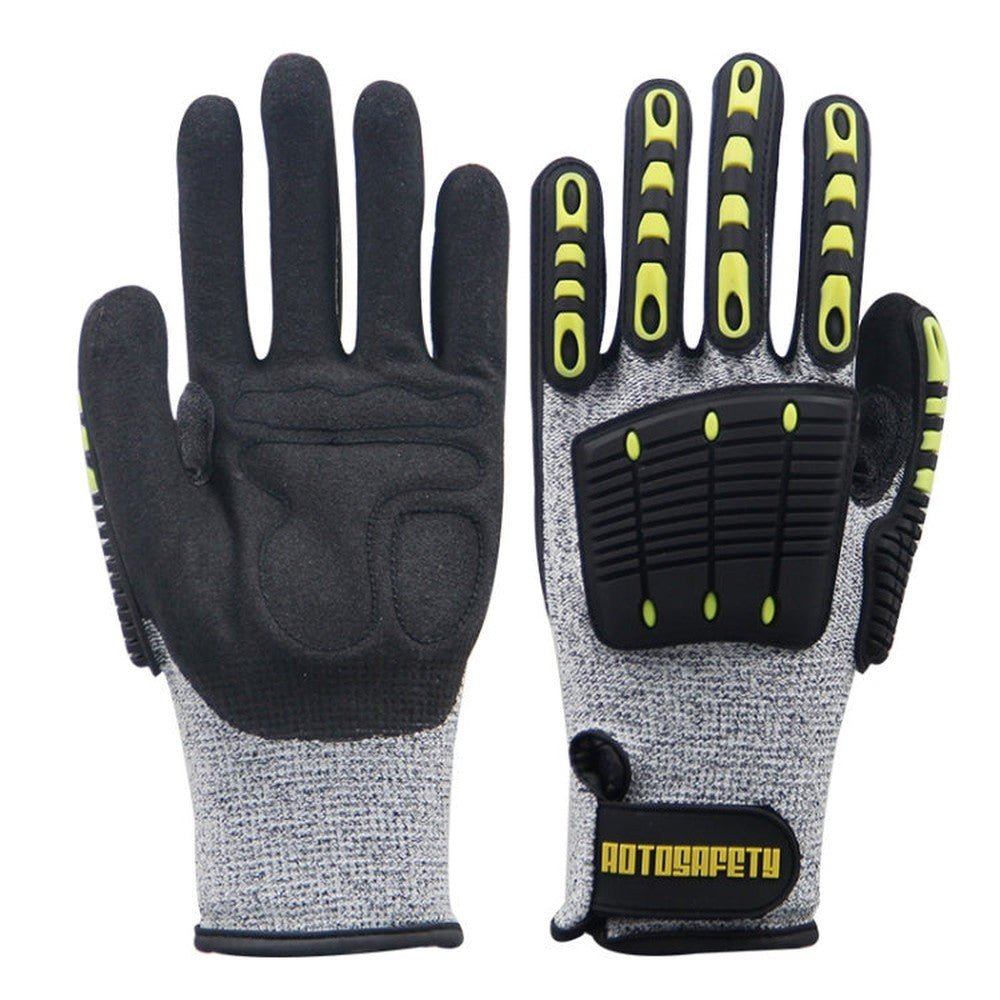 ROTOSAFETY RZT - HFZ20 Shock - Proof Anti - Smashing Anti - Cutting Anti - Collision Gloves TPR Mechanical Maintenance Fire Rescue Miners Mining Anti - Stab Gloves, M, L, XL - laboratorydeal
