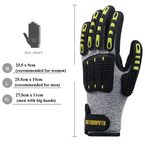 ROTOSAFETY RZT - HFZ20 Shock - Proof Anti - Smashing Anti - Cutting Anti - Collision Gloves TPR Mechanical Maintenance Fire Rescue Miners Mining Anti - Stab Gloves, M, L, XL - laboratorydeal