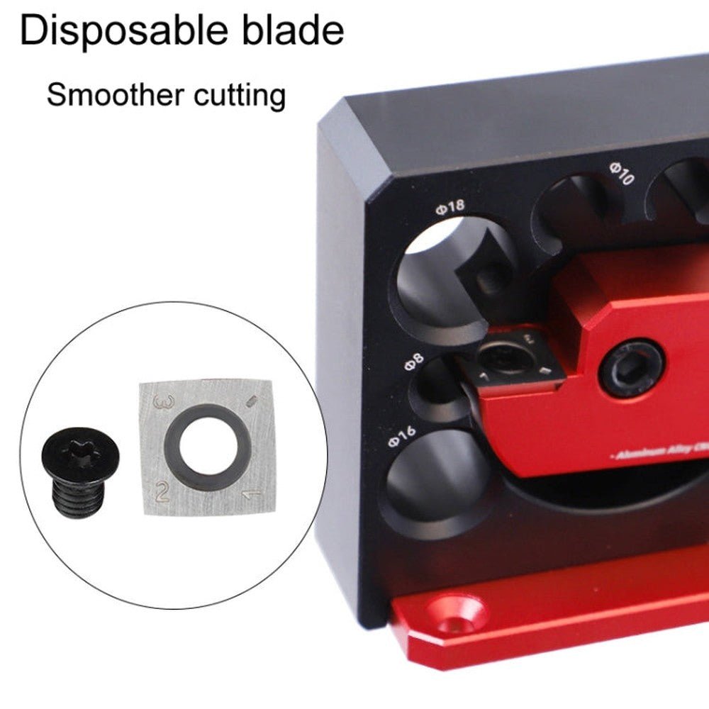 RUITOOL 8pcs / Set Adjustable 8 - Hole Drill Rounders Woodworking DIY Tools, Red And Black, Silver And Red - laboratorydeal