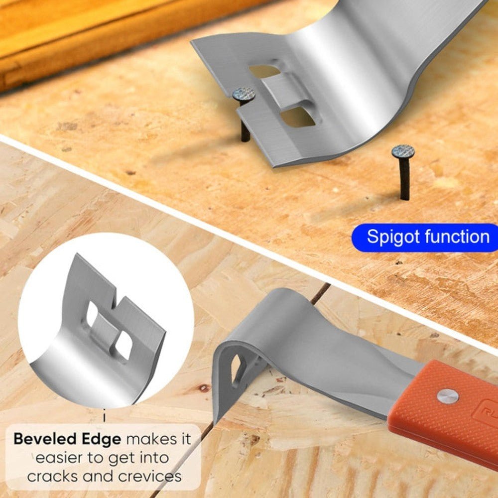 RUITOOL Stainless Steel Pry Bar Multi - Purpose Scraper Woodworking Decoration Non - Slip Nailer - laboratorydeal