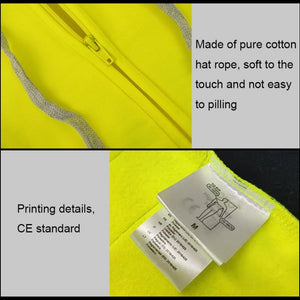 Reflective Hooded Zipper Sweatshirt Outdoor Sports Fleece Reflective Clothing, S, M, L, XL, XXL - laboratorydeal