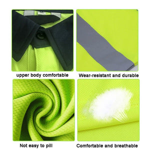 Reflective Quick - drying T-shirt Lapel Short - sleeved Safety Work Shirt, XXL, XXXL, XXXXL, M, L, XL - laboratorydeal