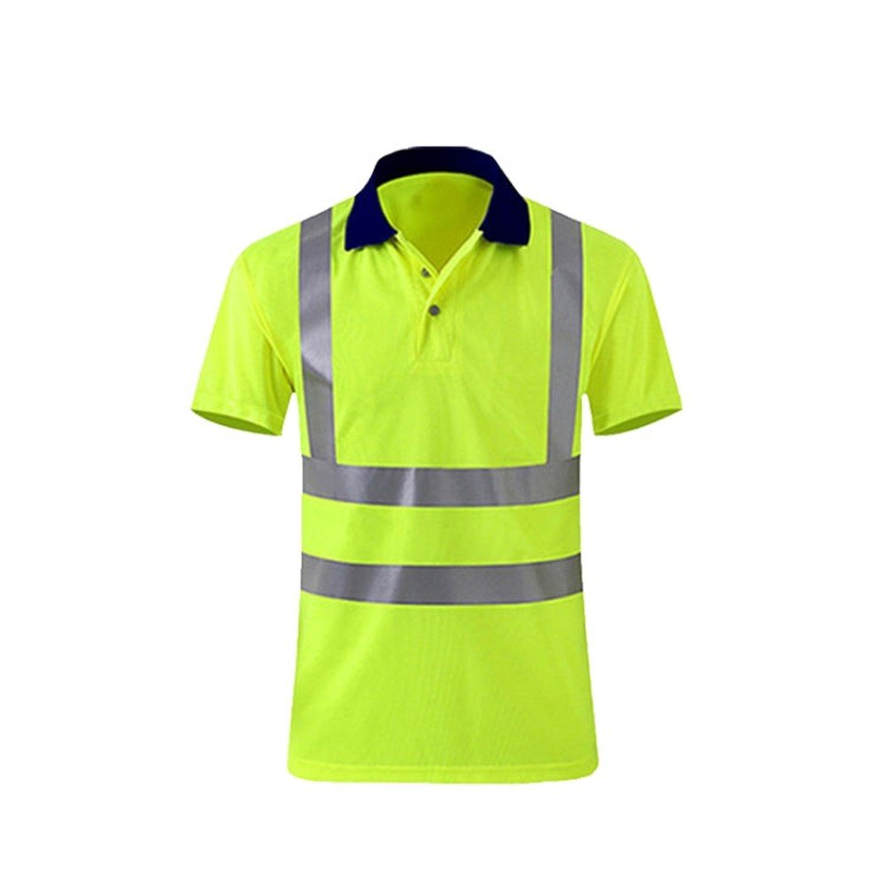 Reflective Quick - drying T-shirt Lapel Short - sleeved Safety Work Shirt, XXL, XXXL, XXXXL, M, L, XL - laboratorydeal