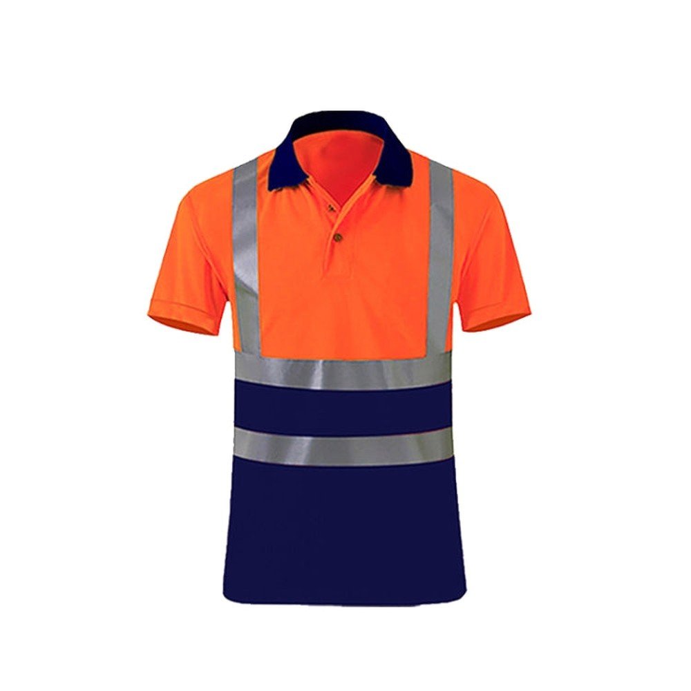 Reflective Quick - drying T-shirt Lapel Short - sleeved Safety Work Shirt, XXL, XXXL, XXXXL, M, L, XL - laboratorydeal