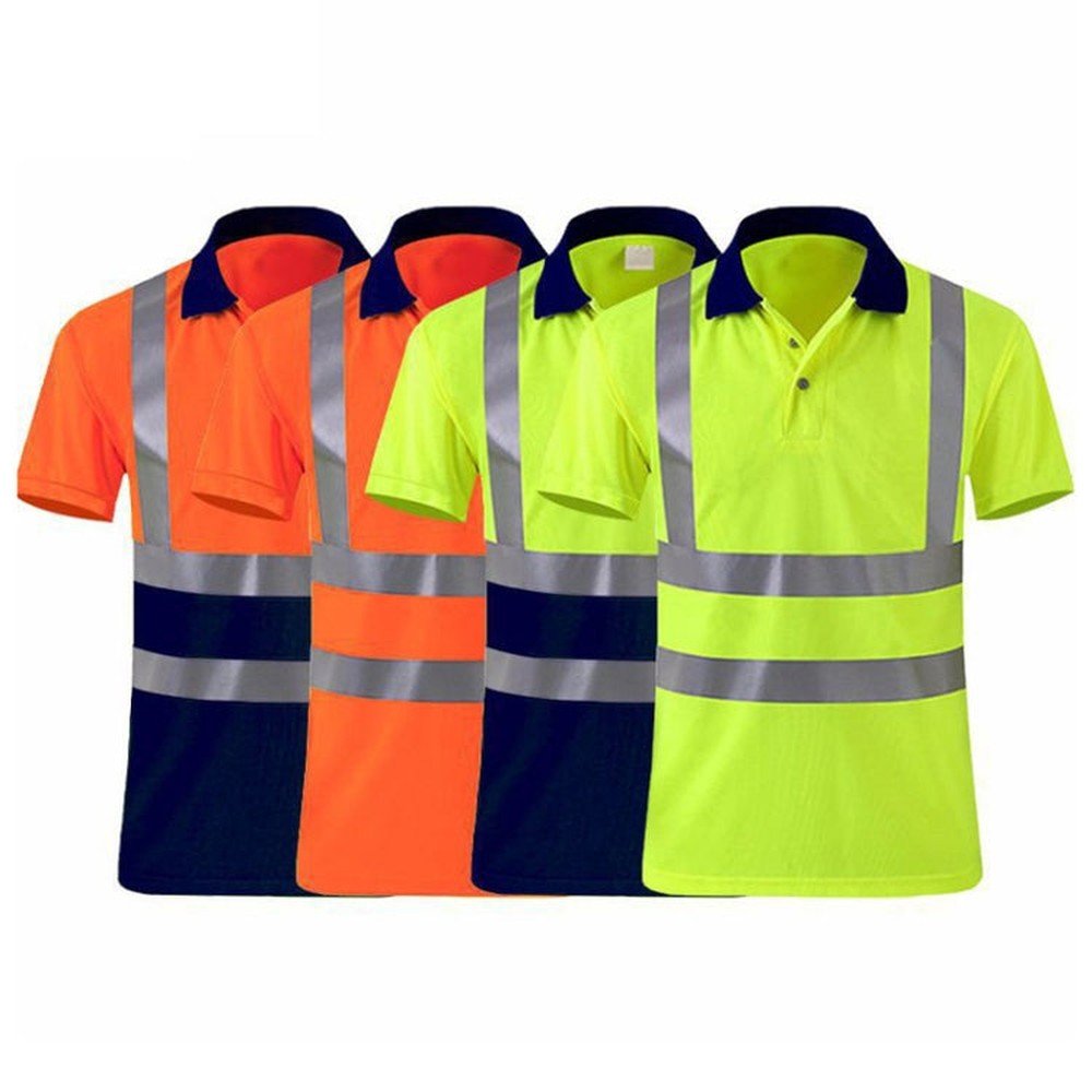 Reflective Quick - drying T-shirt Lapel Short - sleeved Safety Work Shirt, XXL, XXXL, XXXXL, M, L, XL - laboratorydeal