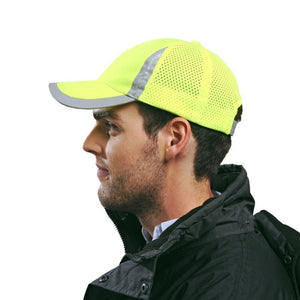 Reflective Safety Baseball Cap Breathable Construction Site Outdoor Construction Mesh Cap, Black, Fluorescent Yellow, Fluorescent Orange - laboratorydeal