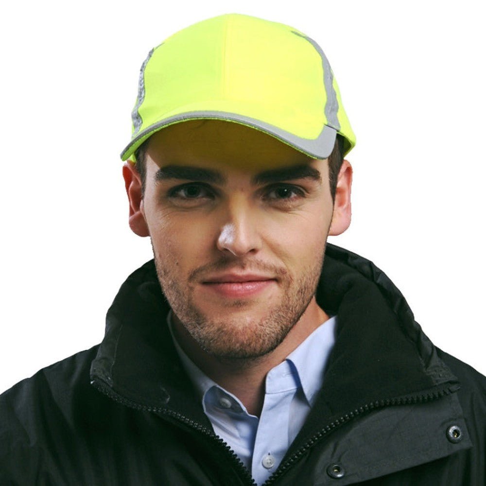 Reflective Safety Baseball Cap Breathable Construction Site Outdoor Construction Mesh Cap, Black, Fluorescent Yellow, Fluorescent Orange - laboratorydeal