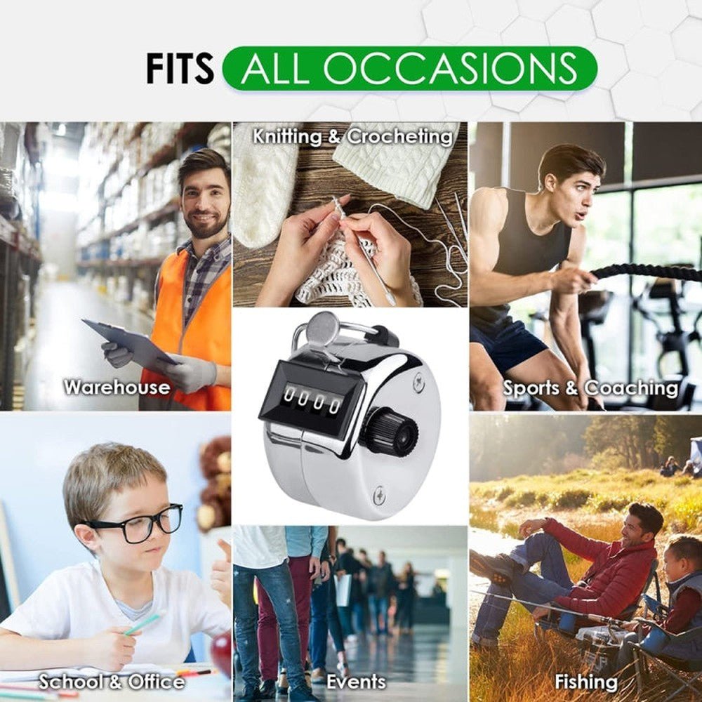 Retro Style 0.8 inch 4 - digit Screen Mechanical Manual Metal Counter, Manual Metal Counter - laboratorydeal