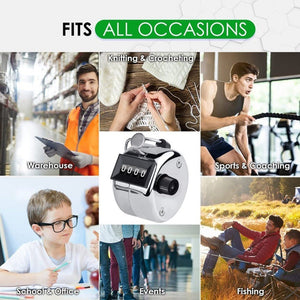 Retro Style 0.8 inch 4 - digit Screen Mechanical Manual Metal Counter, Manual Metal Counter - laboratorydeal