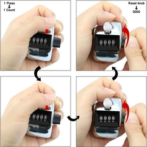 Retro Style 0.8 inch 4 - digit Screen Mechanical Manual Metal Counter, Manual Metal Counter - laboratorydeal