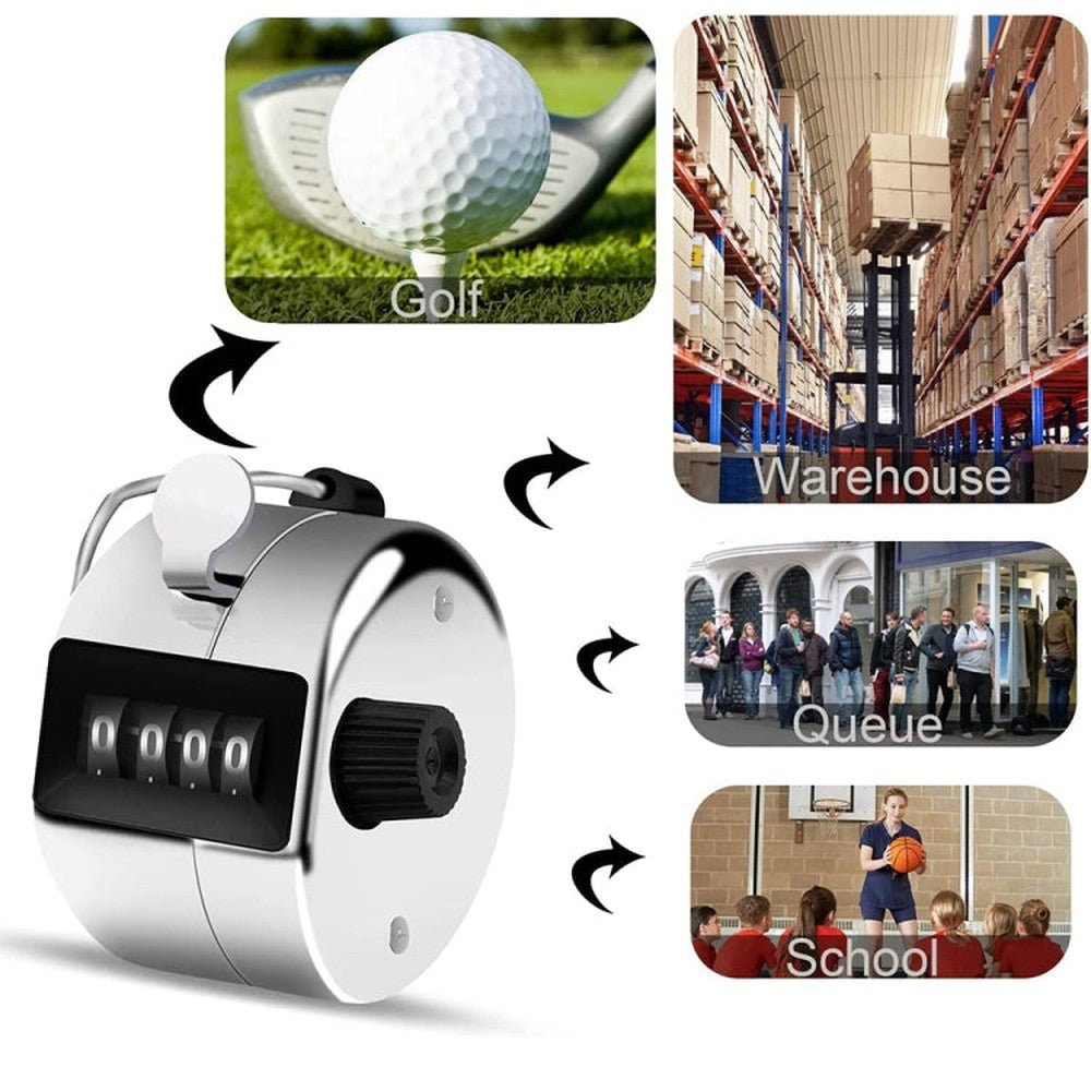 Retro Style 0.8 inch 4 - digit Screen Mechanical Manual Metal Counter, Manual Metal Counter - laboratorydeal