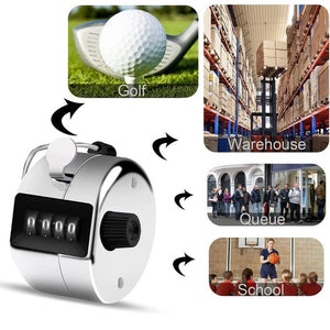 Retro Style 0.8 inch 4 - digit Screen Mechanical Manual Metal Counter, Manual Metal Counter - laboratorydeal