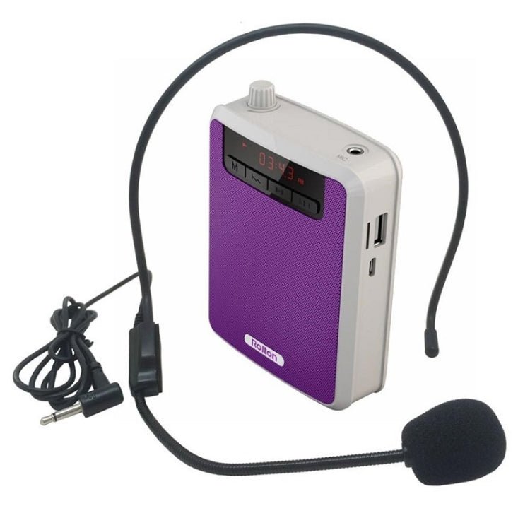 Rolton K300 Portable Voice Amplifier Supports FM Radio/MP3, Purple, Green, Black, Orange - laboratorydeal