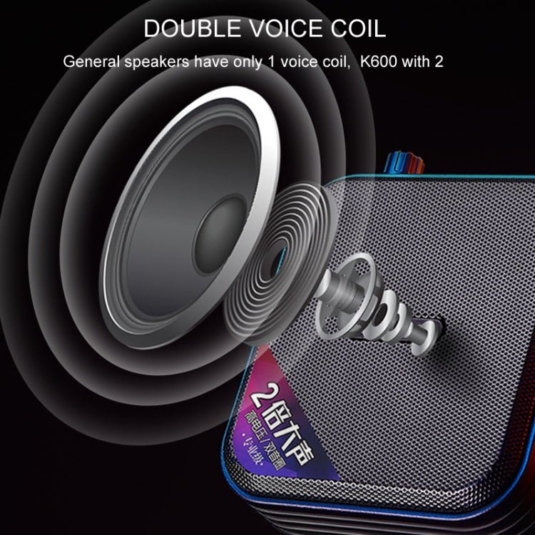 Rolton K600 7.4V Bluetooth Audio Speaker Megaphone Voice Amplifier Without Transmitter, Without Transmitter - laboratorydeal