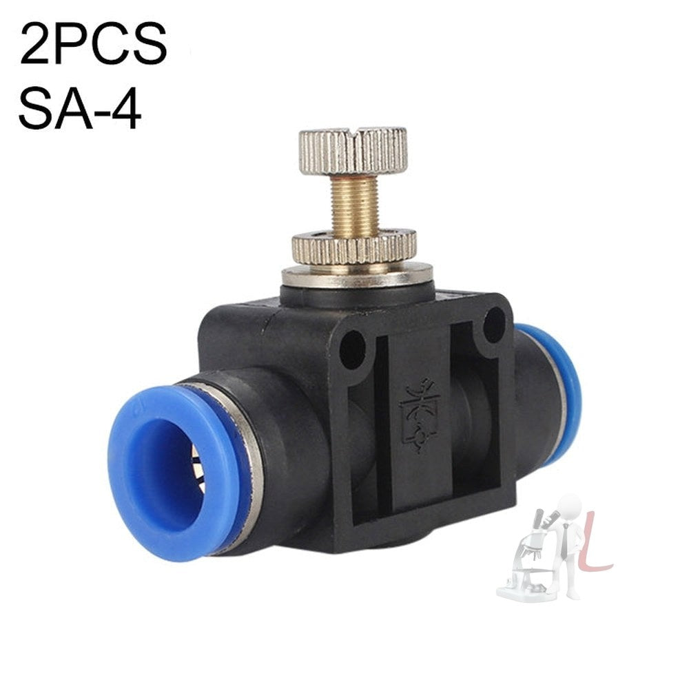 SA-4 LAIZE 2pcs Pipe Throttle Valve Quick Fitting Pneumatic Connector, SA-4 (2pcs), SA-6 (2pcs), SA-8, SA-10, SA-12