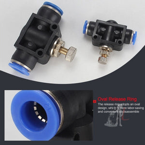 SA-4 LAIZE 2pcs Pipe Throttle Valve Quick Fitting Pneumatic Connector, SA-4 (2pcs), SA-6 (2pcs), SA-8, SA-10, SA-12