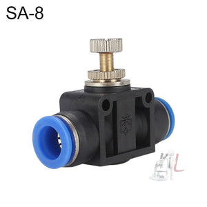 SA-4 LAIZE 2pcs Pipe Throttle Valve Quick Fitting Pneumatic Connector, SA-4 (2pcs), SA-6 (2pcs), SA-8, SA-10, SA-12