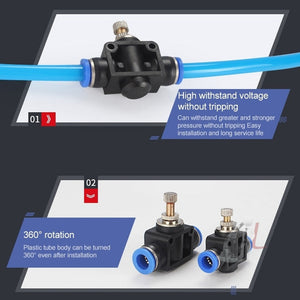 SA-4 LAIZE 2pcs Pipe Throttle Valve Quick Fitting Pneumatic Connector, SA-4 (2pcs), SA-6 (2pcs), SA-8, SA-10, SA-12