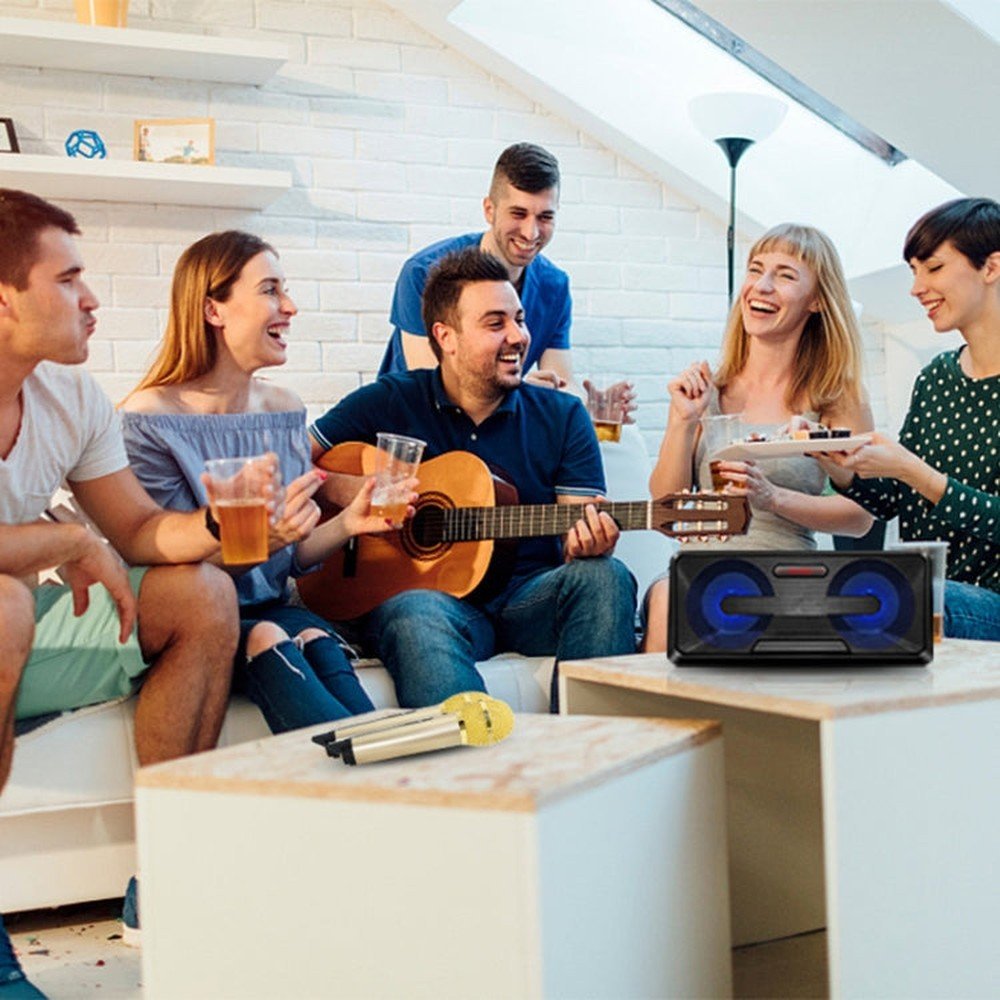 SDRD SD - 301 2 in 1 Family KTV Portable Wireless Live Dual Microphone + Bluetooth Speaker - laboratorydeal