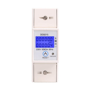 SINOTIMER DDS015 Backlight Display Single-phase Household Rail Energy Meter 5-80A 230V, DDS015