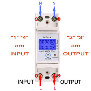 SINOTIMER DDS015 Backlight Display Single-phase Household Rail Energy Meter 5-80A 230V, DDS015
