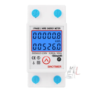 SINOTIMER DDS6619-526L-2 Can Reset Zero Backlight Display Single-phase Rail Electric Energy Meter, DDS6619-526L-2