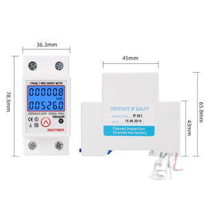 SINOTIMER DDS6619-526L-2 Can Reset Zero Backlight Display Single-phase Rail Electric Energy Meter, DDS6619-526L-2