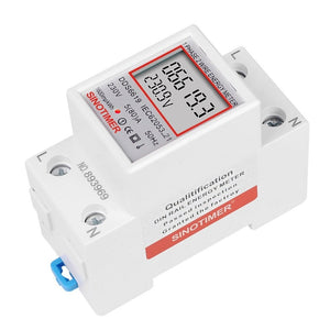 SINOTIMER  DDS6619 80A 230V Din Rail Single Phase Energy Meter Voltage Current Power Meter, Without Backlight, With Backlight
